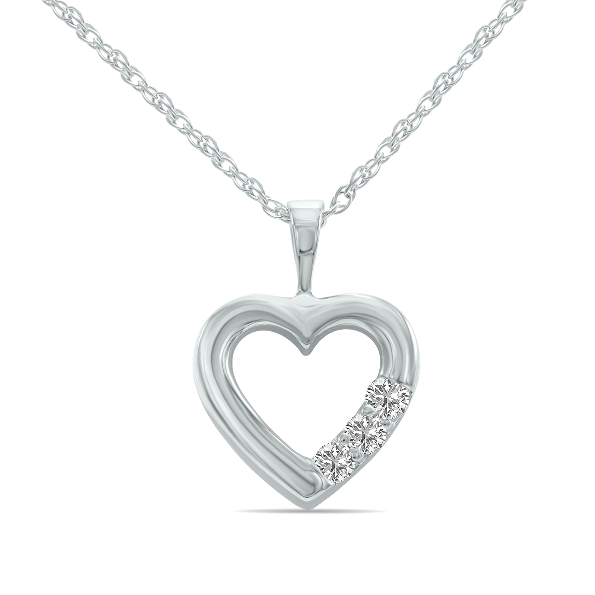 Three Stone Past Present and Future Lab Grown Diamond Necklace (F-G Color, VS1-VS2 Clarity)