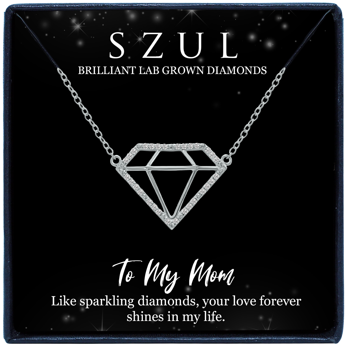 Jewelry Gift For Mom - 1/7 Carat TW Lab Grown Diamond Pendant in.925 Sterling Silver