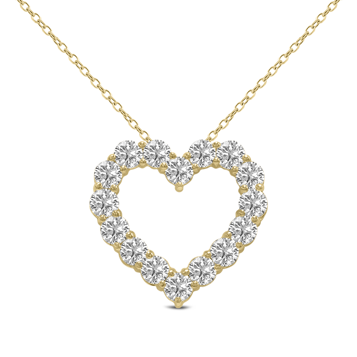 1/2 Carat TW Lab Grown Diamond Heart Shape Pendant in 14K Yellow Gold