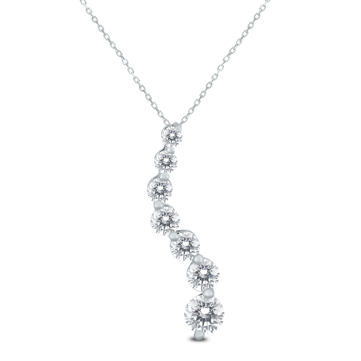 1/4 Carat TW Diamond Journey Pendant in 10K White Gold