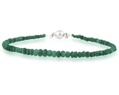 20 Carat All Natural Beaded Emerald Bracelet with Magnetic Clasp
