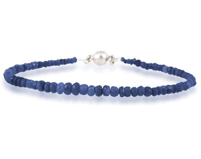 20 Carat All Natural Beaded Sapphire Bracelet with Magnetic Clasp