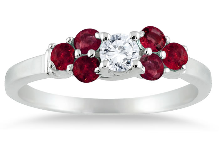 14kt White Gold Ruby and Diamond Ring