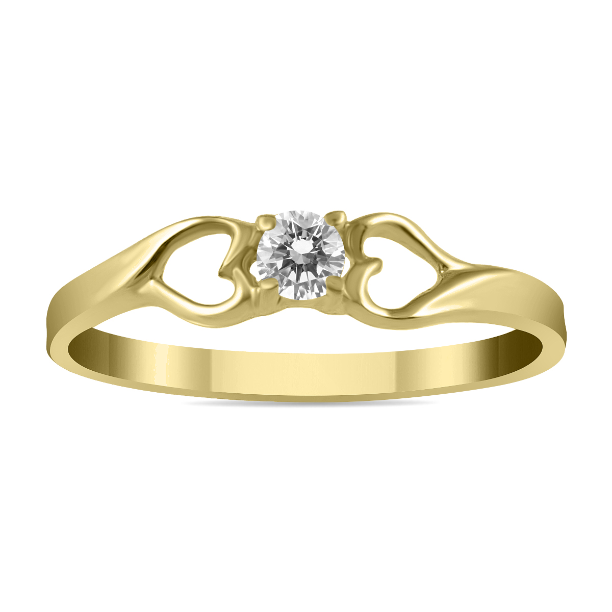 1/10 Carat TW Diamond Heart Ring in 10K Yellow Gold