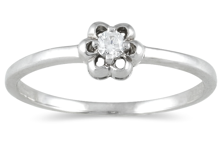 .05 Carat Diamond Promise Ring in 10K White Gold