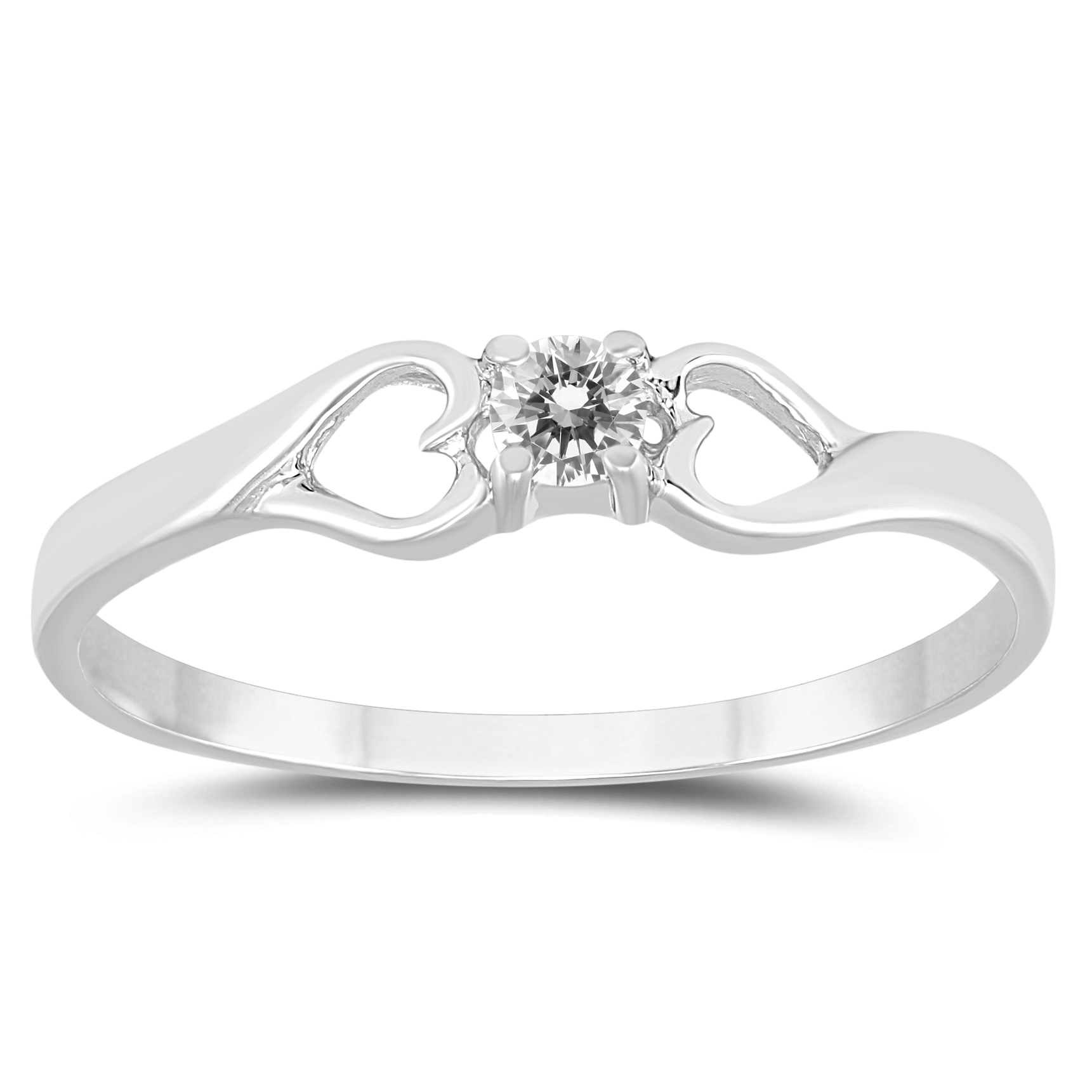 1/10 Carat TW Diamond Heart Promise Ring in 10K White Gold