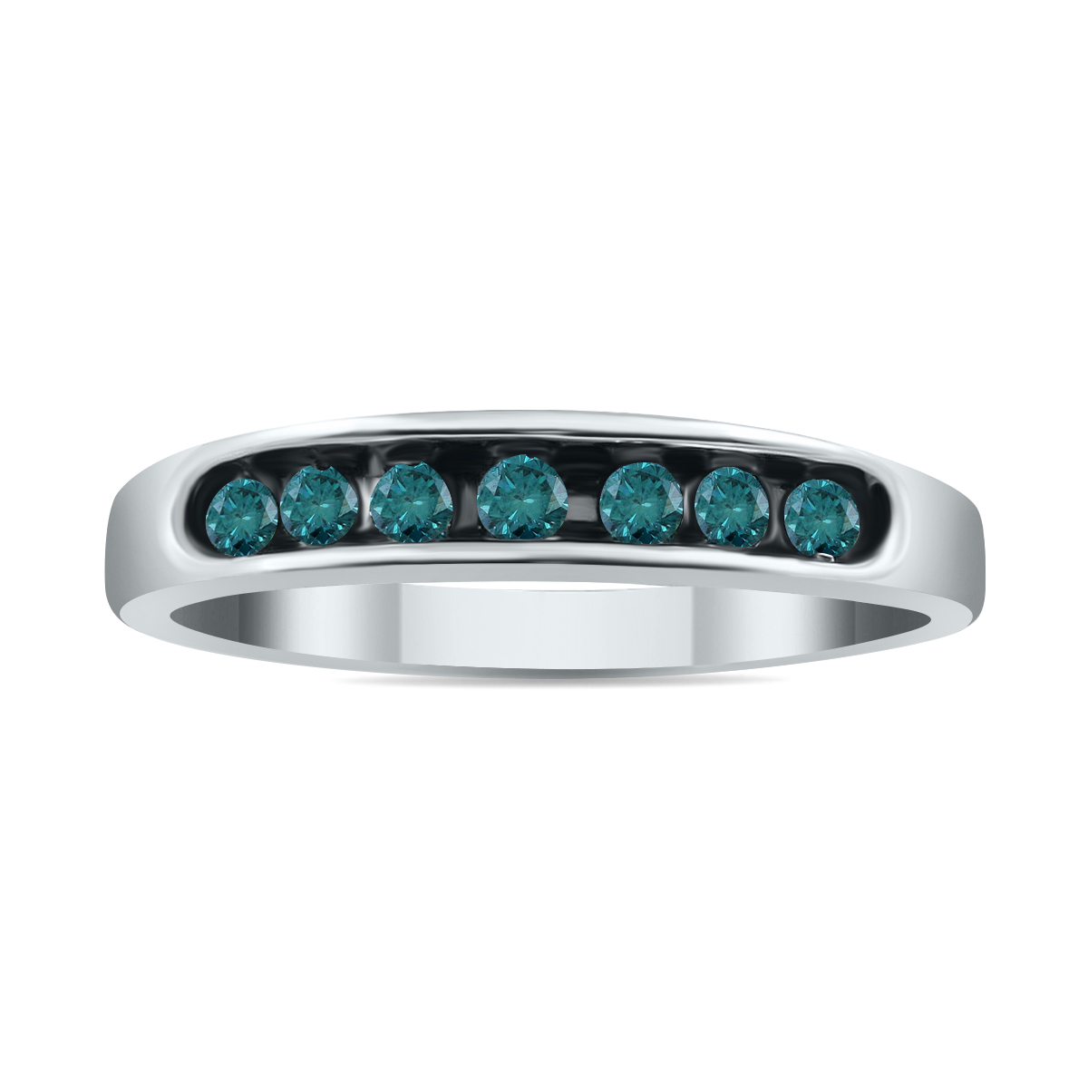 1/4 Carat TW Blue Diamond Ring in 10K White Gold
