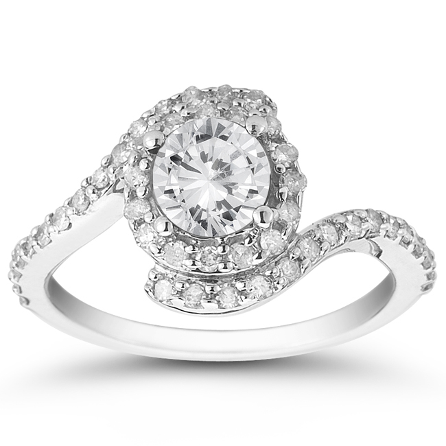 AGS Certified 1 3/8 Carat TW Diamond Ring in 10K White Gold (J-K Color, I2-I3 Clarity)