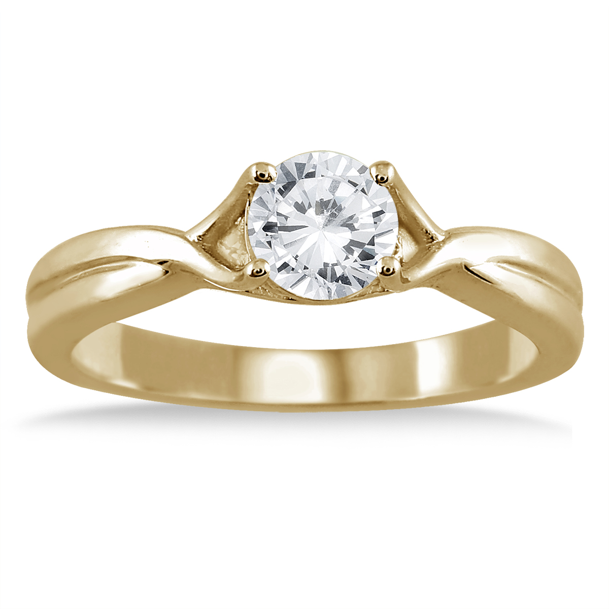 1/2 Carat Diamond Solitaire Ring in 14K Yellow Gold