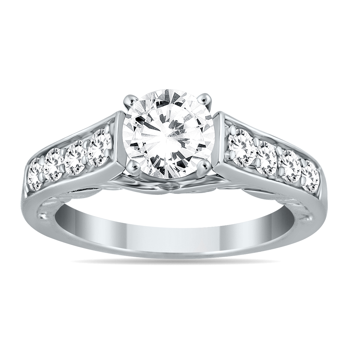 Certified 1 1/2 Carat TW Diamond Ring in 14K White Gold (I-J Color, I2-I3 Clarity)