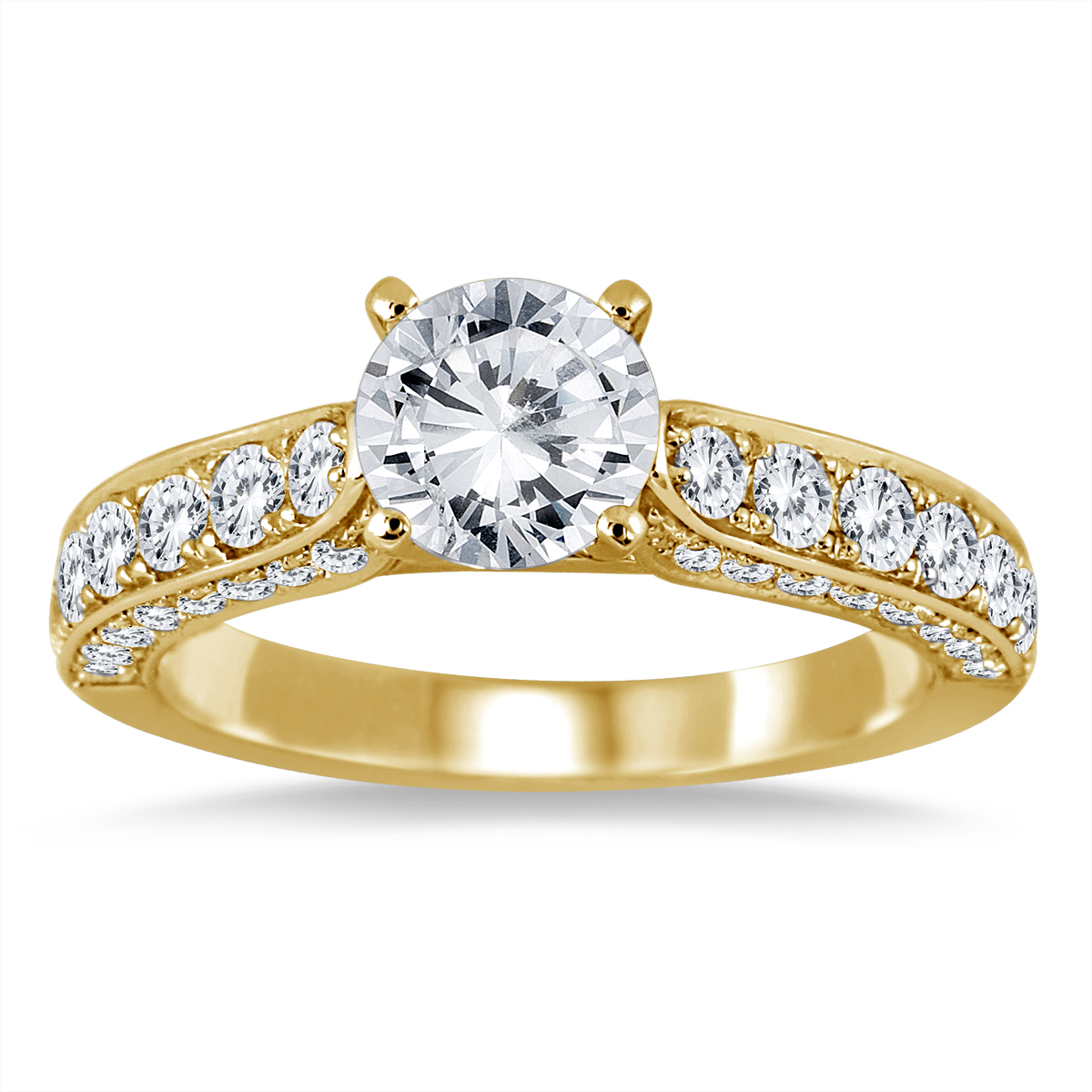 AGS Certified 1 7/8 Carat TW Diamond Ring in 14K Yellow Gold (H-I Color, I1-I2 Clarity)