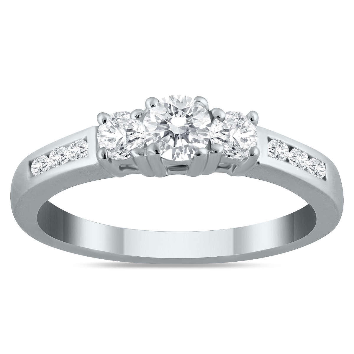 1/2 Carat TW Diamond Three Stone Ring in 10K White Gold