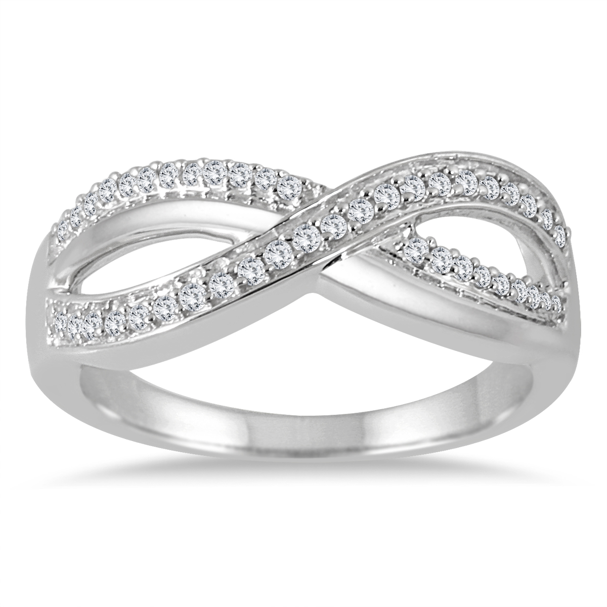1/5 Carat TW Diamond Infinity Fashion Ring in 10K White Gold