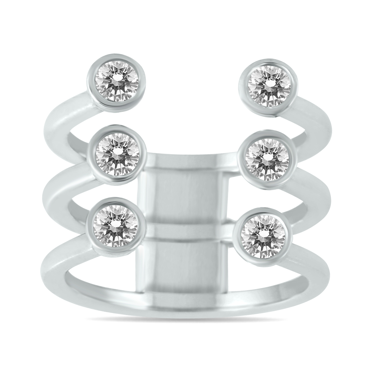 5/8 Carat TW Open Diamond Fashion Ring in 14K White Gold