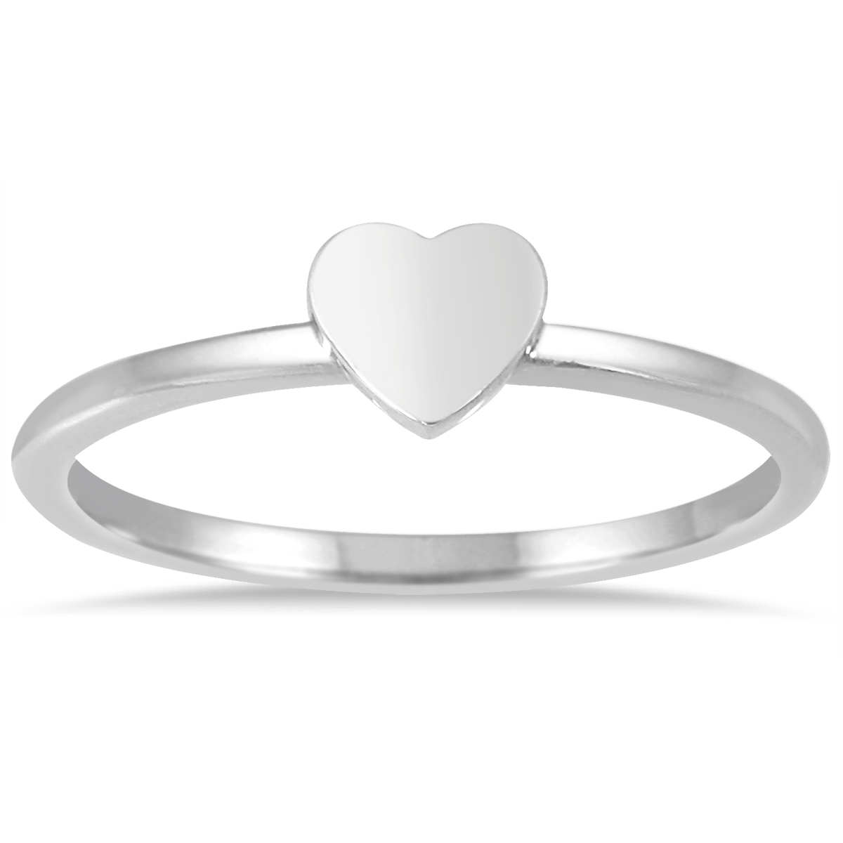 Stackable Heart Ring in 14K White Gold