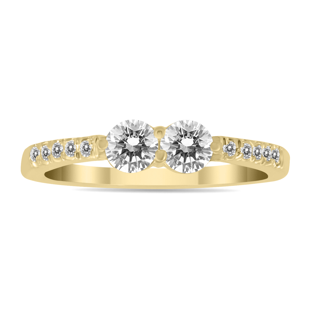 5/8 Carat TW Two Stone Diamond Ring in 14K Yellow Gold