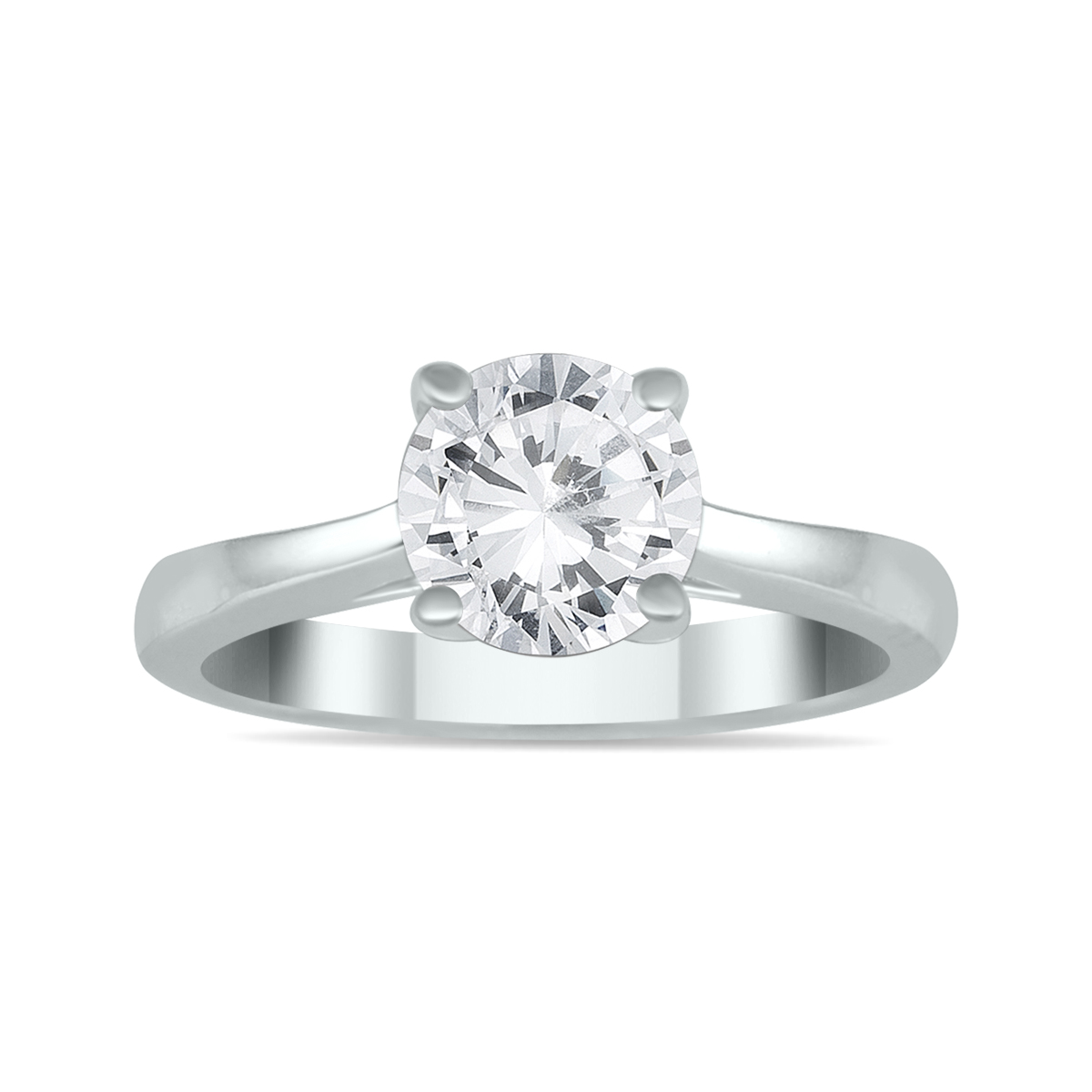 Certified 1 1/2 Carat Diamond Solitaire Ring in 14K White Gold