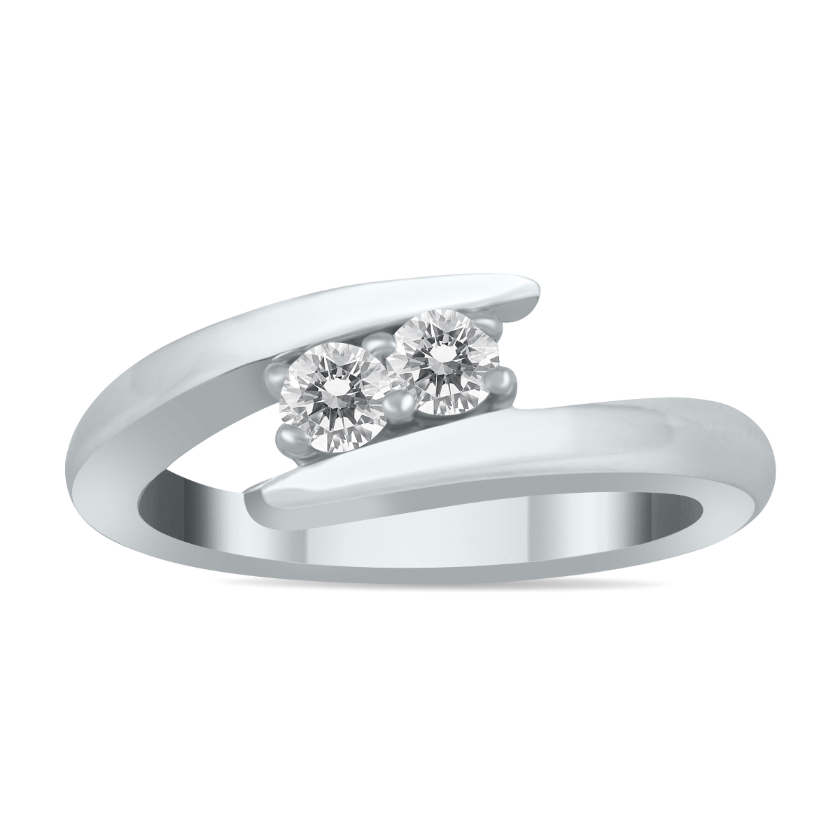 1/4 Carat TW Two Stone Diamond Ring in 10K White Gold