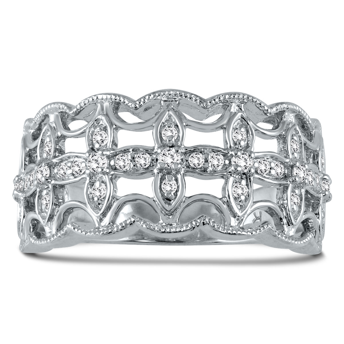 1/4 Carat TW Diamond Fashion Ring in 10K White Gold