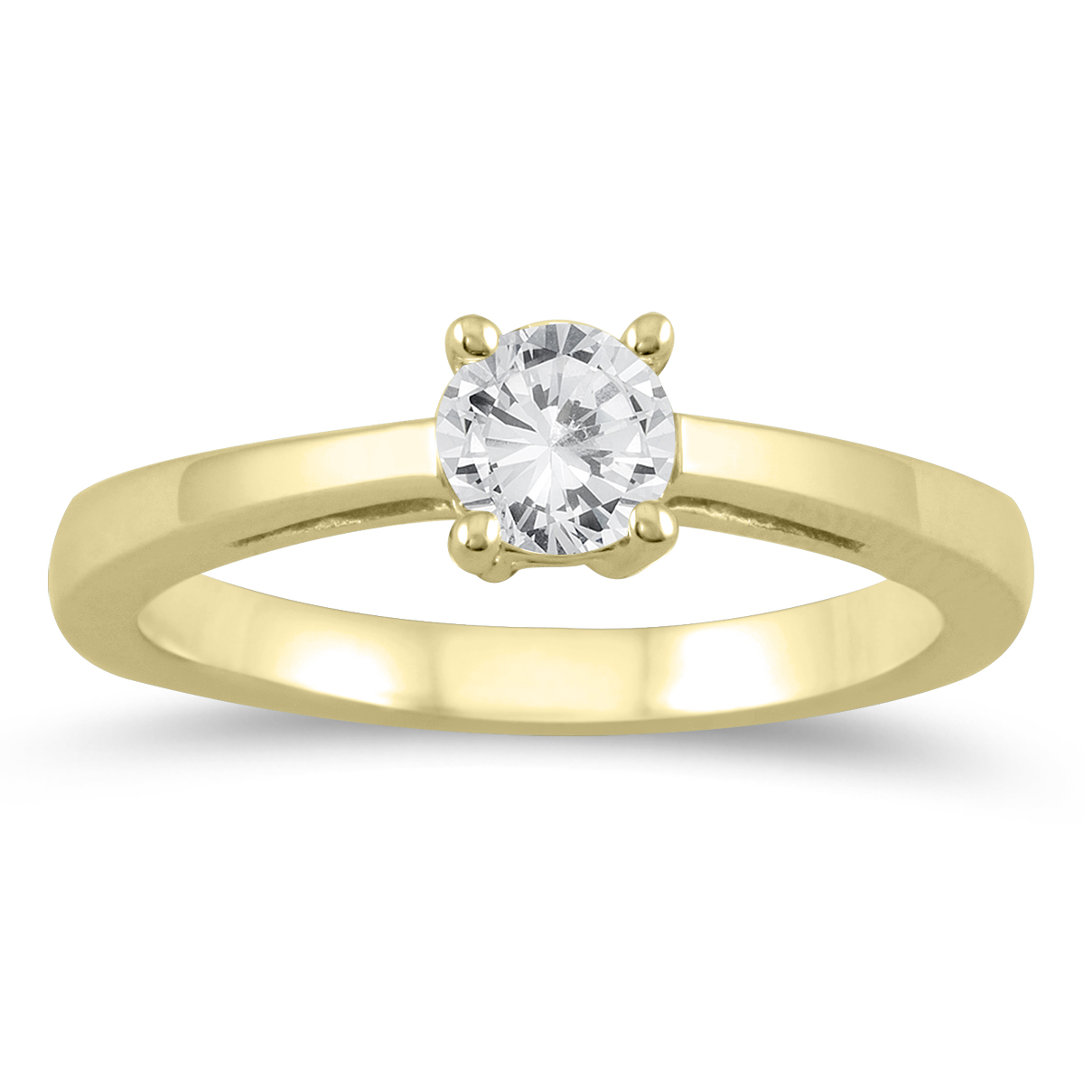 1/2 Carat Classic Diamond Solitaire Ring in 10K Yellow Gold