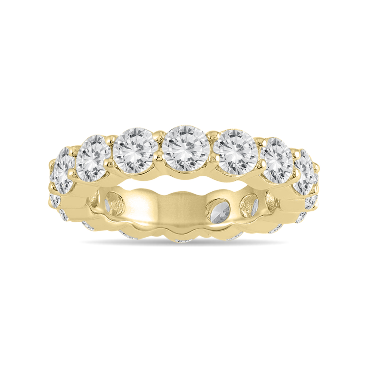 AGS Certified Diamond Eternity Band in 14K Yellow Gold (4.62 - 5.61 CTW)