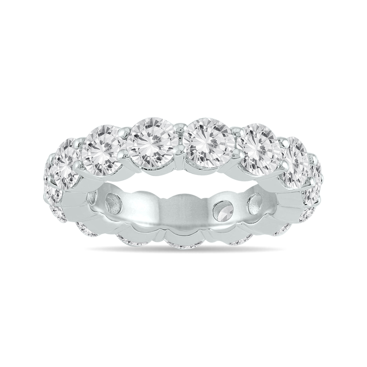 AGS Certified Diamond Eternity Band in 14K White Gold (5.20 - 6 CTW)