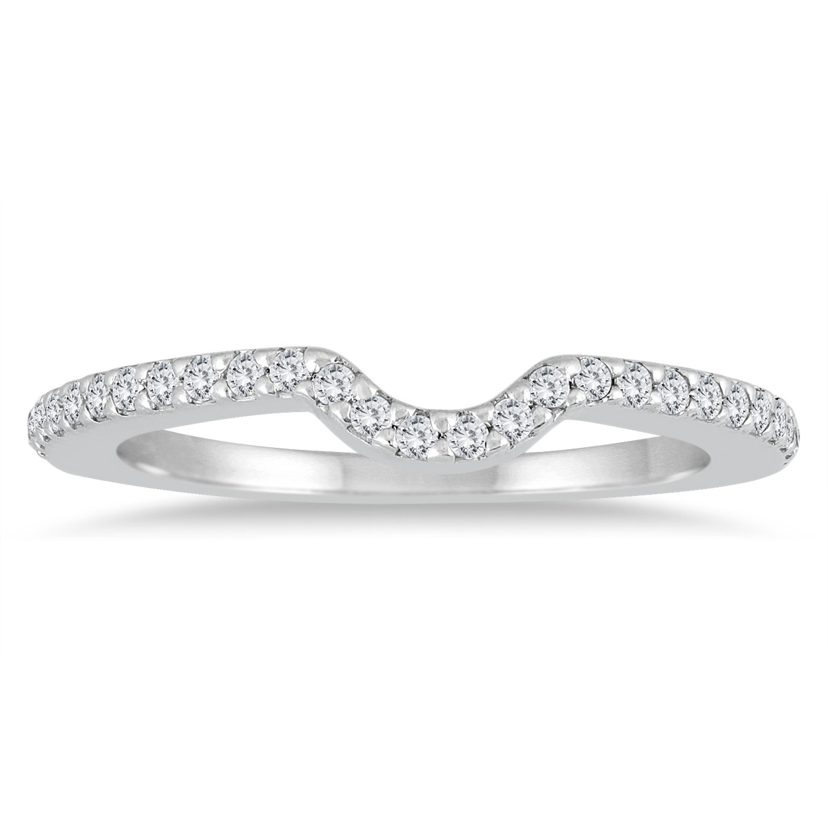 1/4 Carat TW Diamond Curved Wedding Band in 10K White Gold
