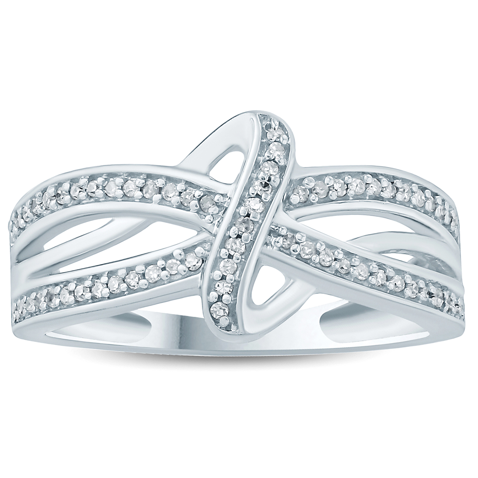 1/5 Carat TW Diamond Knot Ring in 10K White Gold