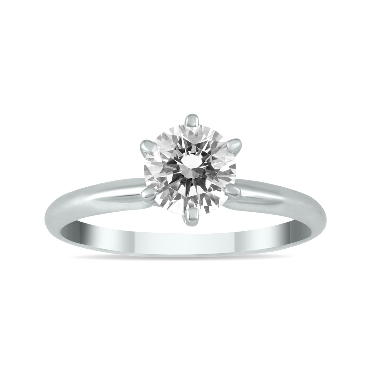 3/4 Carat Diamond Solitaire Ring in 14K White Gold (H-I Color I1-I2 Clarity)