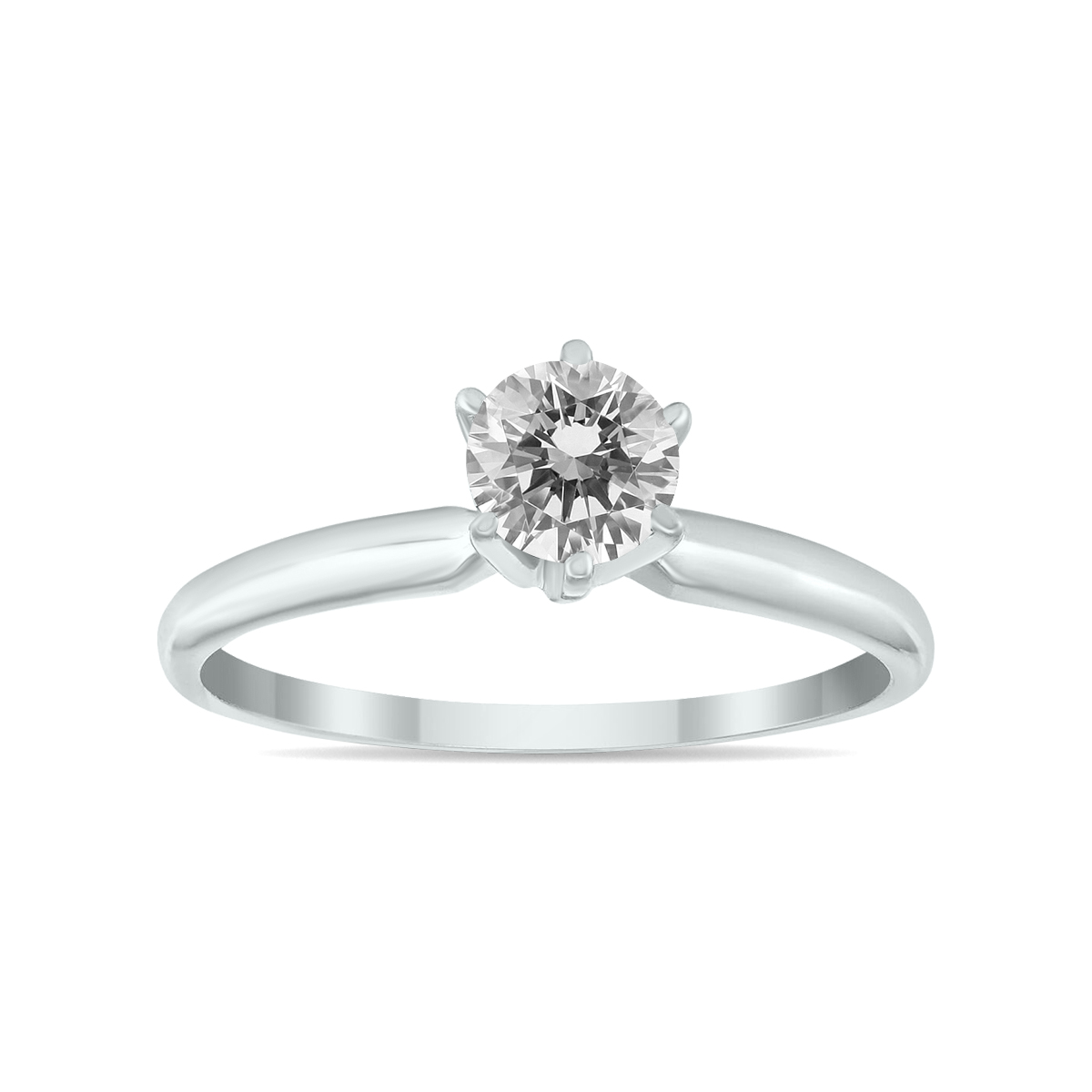 Image of 3/8 Carat Round Diamond Solitaire Ring in 14K White Gold