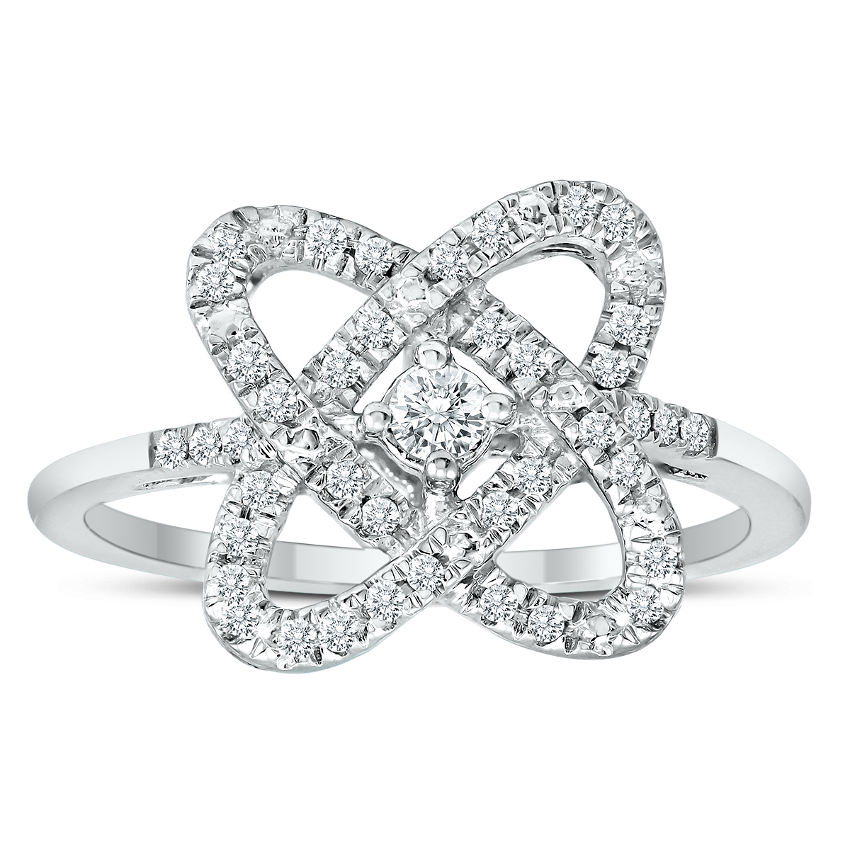 1/4 Carat TW Infinity Natural Diamond Ring in .925 Sterling Silver