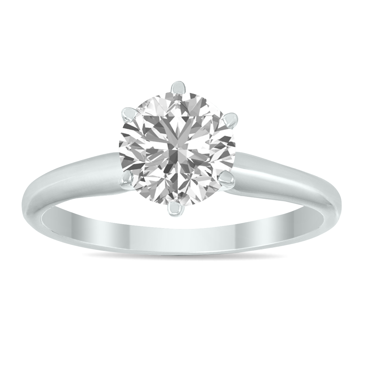 SZUL Certified Lab Grown 1 Carat Diamond Solitaire Ring in 14K White Gold (I Color, VS2 Clarity)