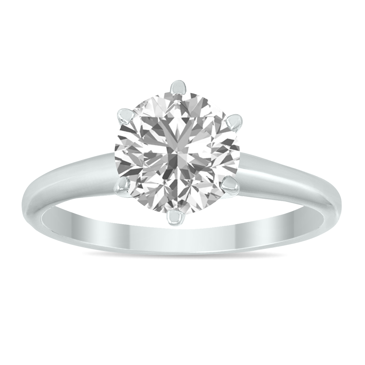 SZUL Certified Lab Grown 1 1/10 Carat Diamond Solitaire Ring in 14K White Gold (J Color, SI1 Clarity)