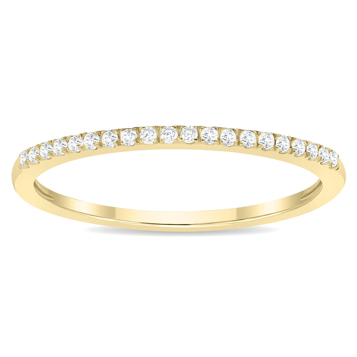 Women's 1/10 Carat TW Thin Diamond Wedding Band in 10K Yellow Gold