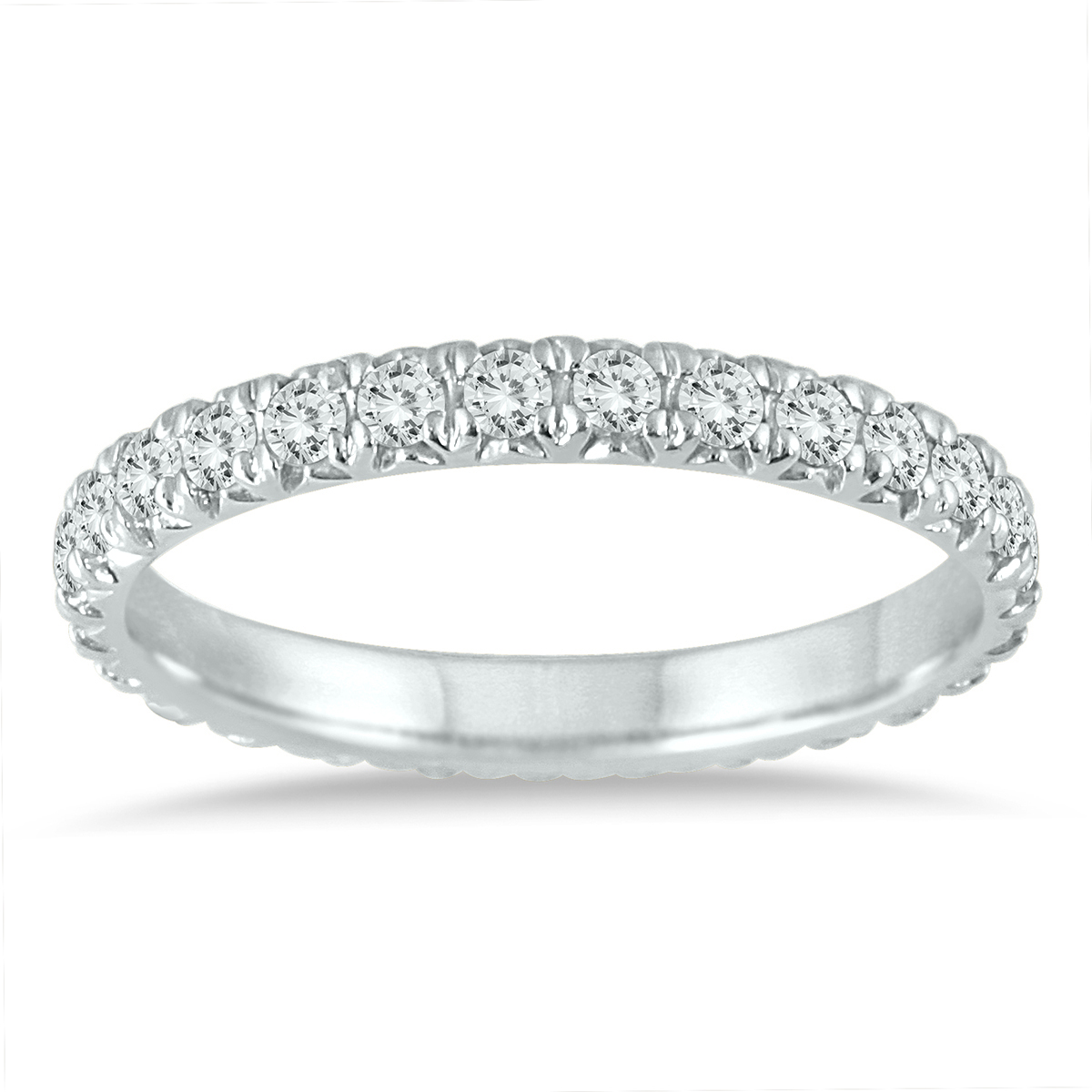 1 1/2 Carat TW Shared Prong Diamond Eternity Band in 10K White Gold