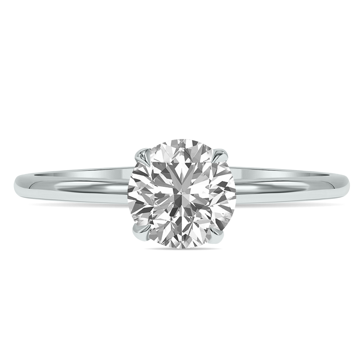 Lab Grown 1.50 Carat Diamond Solitaire Ring in 14K White Gold (F-G Color, VVS1-VVS2 Clarity)