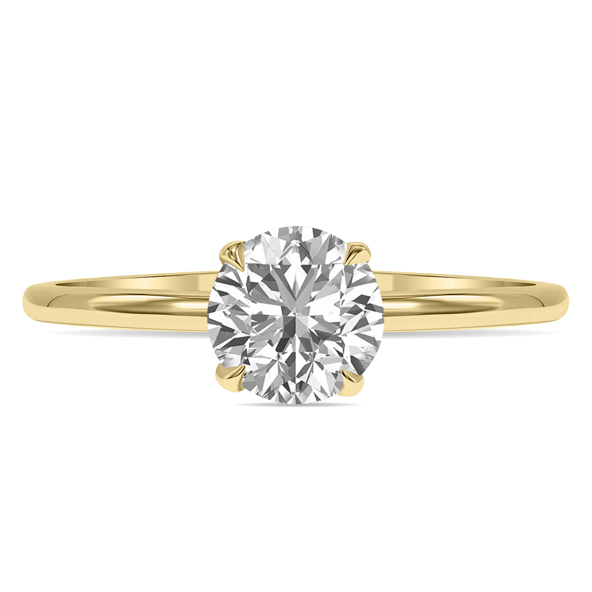 Lab Grown 1.50 Carat Diamond Solitaire Ring in 14K Yellow Gold (F-G Color, VVS1-VVS2 Clarity)