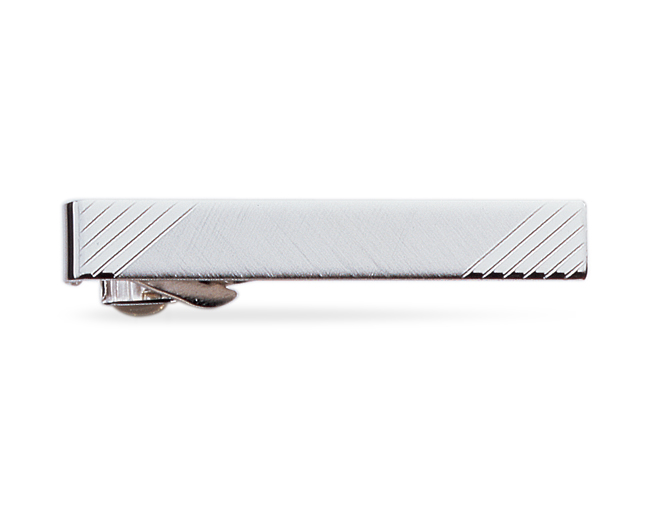 23k Rhodium Electroplated Tie Clip