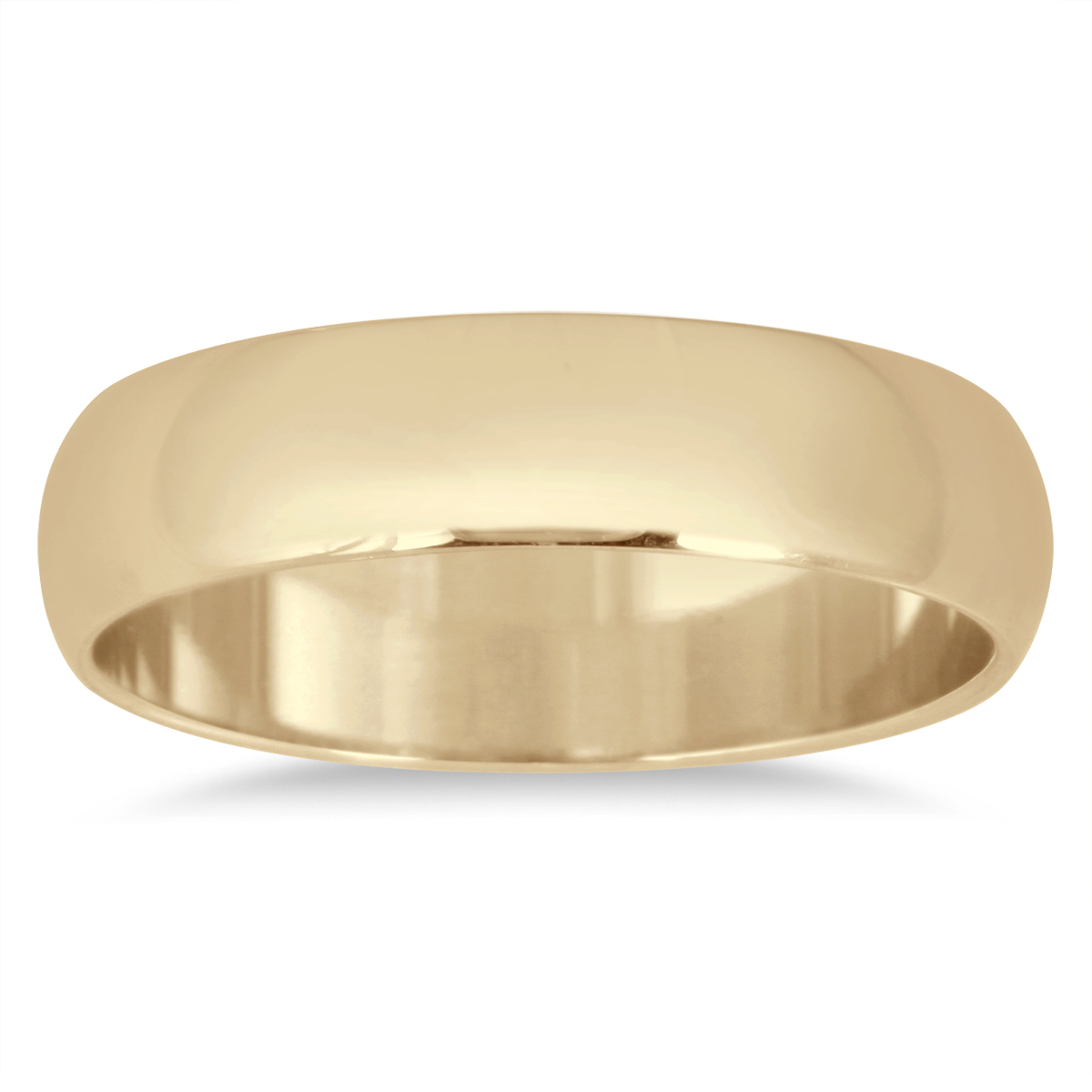 4mm Domed Comfort Fit Wedding Band in 10K Yellow Gold