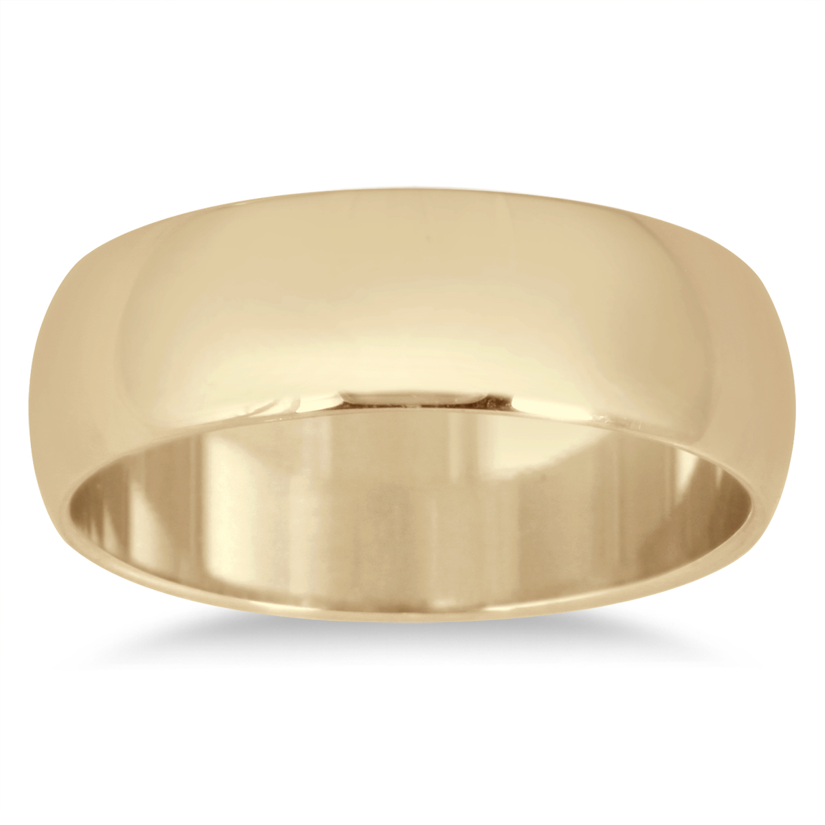 6mm Domed Comfort Fit Wedding Band in 10K Yellow Gold