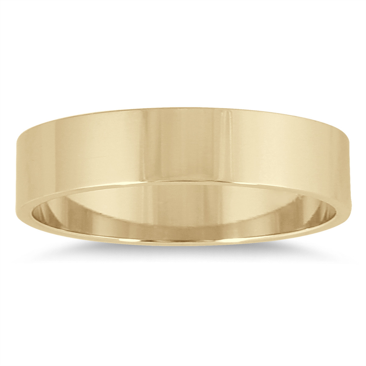 4mm Flat Wedding Band in 14K Yellow Gold