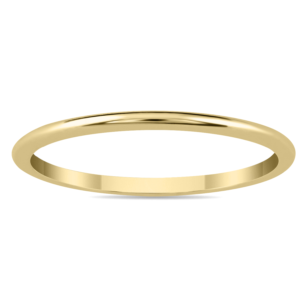 1mm Thin Domed Wedding Band in 14K Yellow Gold