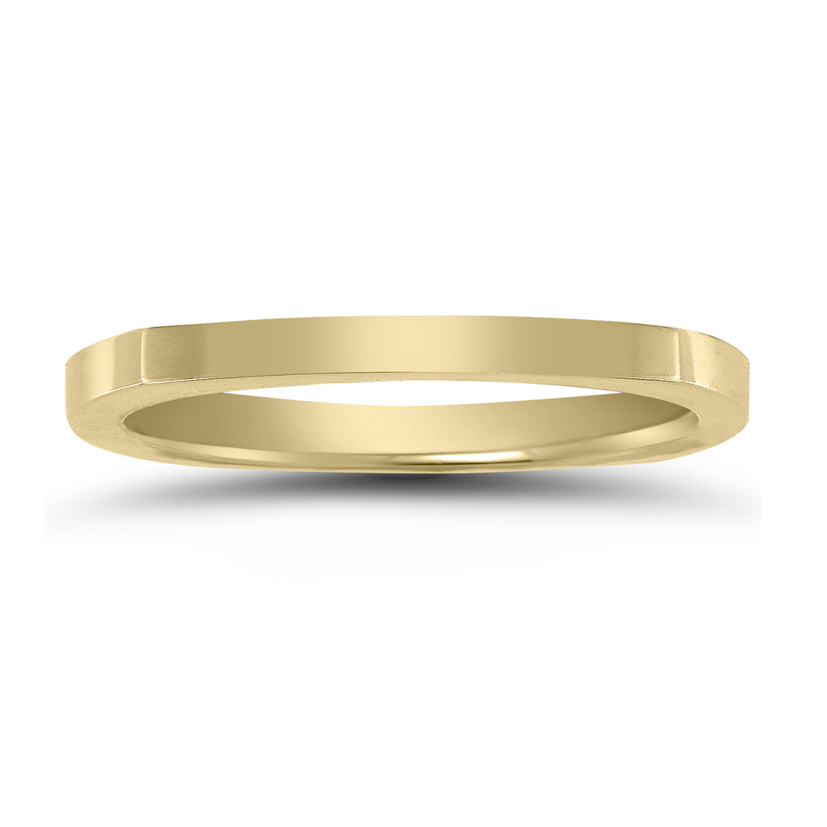 4 Sided Thin 1.5MM Wedding Band in 14K Yellow Gold