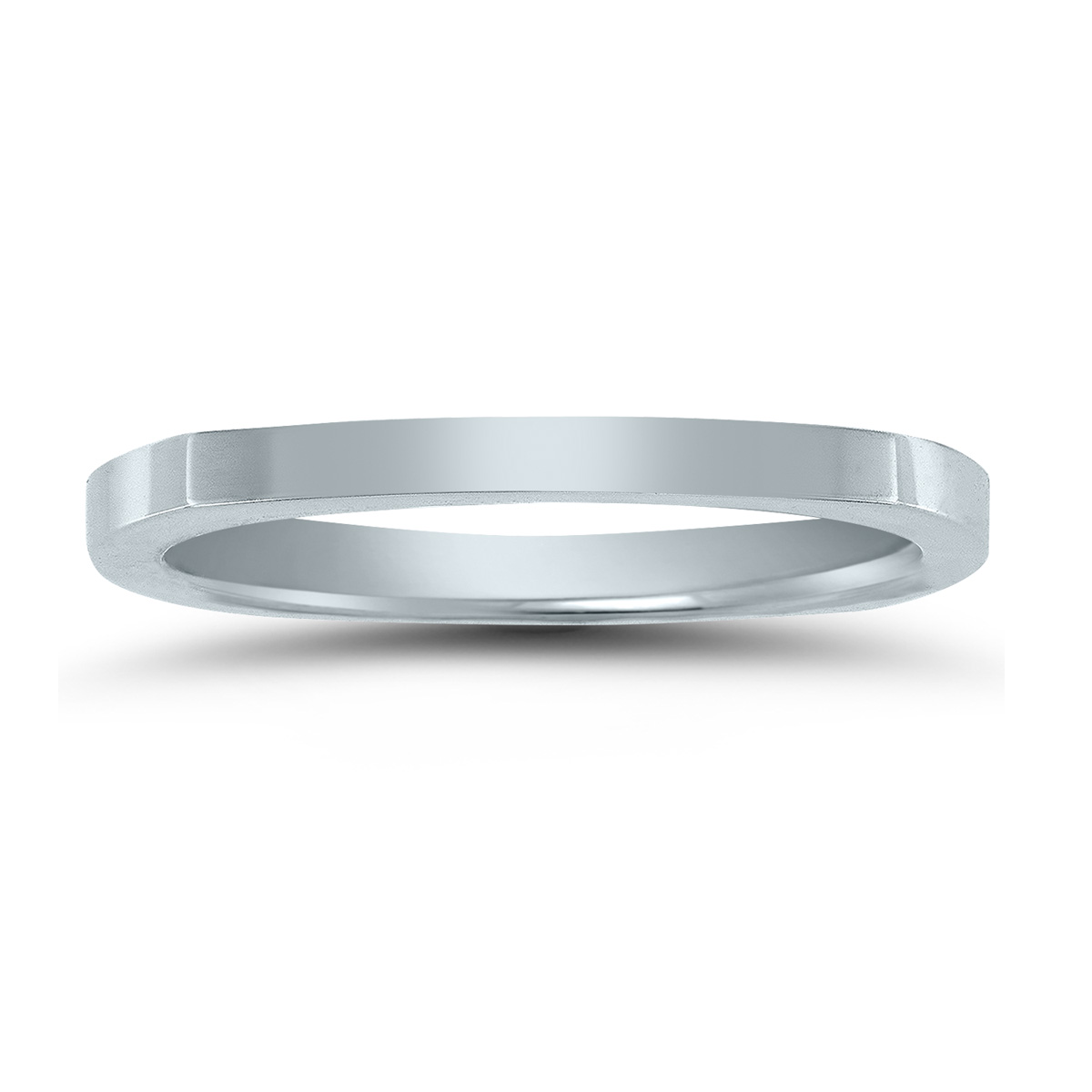 4 Sided Thin 1.5MM Wedding Band in 14K White Gold