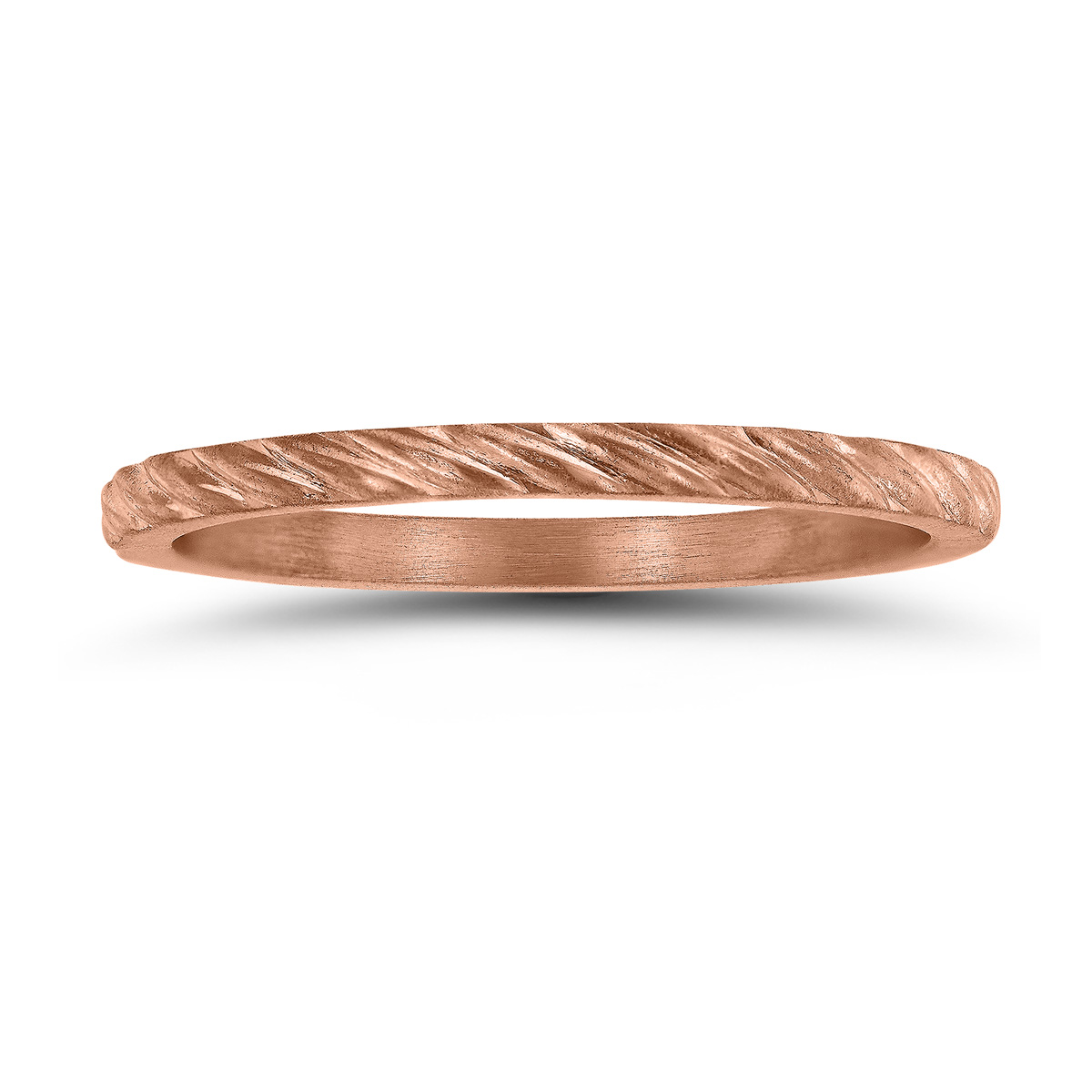 1.5MM Thin Rope Twist Wedding Band in 14K Rose Gold