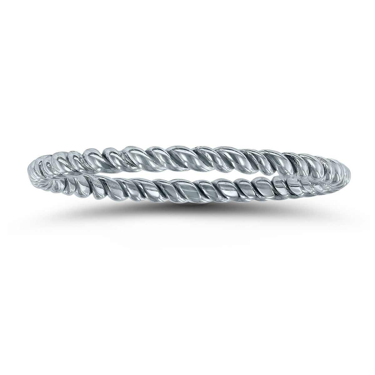 1.5MM Rope Twist Wedding Band in 14K White Gold