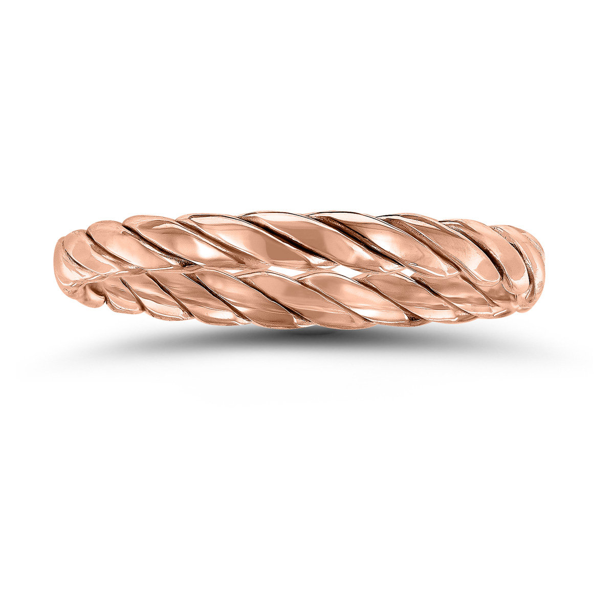 1.7MM Braided Rope Twist Wedding Band in 14K Rose Gold
