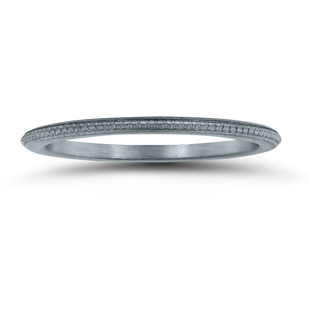 1MM Coin Edge Thin Wedding Band in 14K White Gold