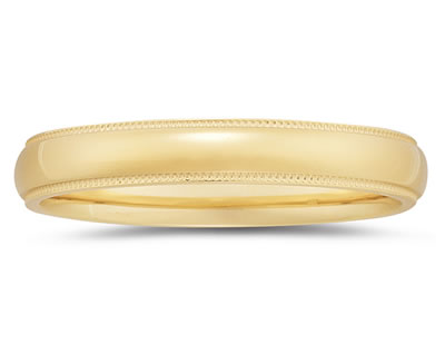 4 mm Milgrain Comfort Fit Mens Wedding Band